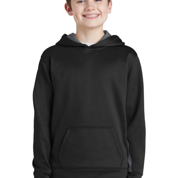 Sport Tek Youth Sport Wick ® Fleece Colorblock Hooded Pullover YST235 Youth Sport Wick ® Fleece Colorblock Hooded Pullover Thumbnail