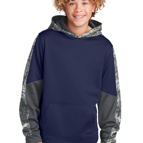 Sport Tek Youth Sport Wick ® Mineral Freeze Fleece Colorblock Hooded Pullover YST231 Youth Sport Wick ® Mineral Freeze Fleece Colorblock Hooded Pullover Thumbnail