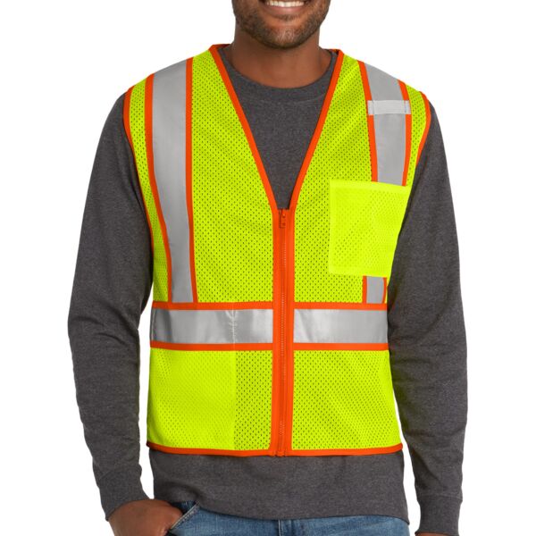 CornerStone Ansi 107 Class 2 Mesh Zippered Two Tone Vest CSV103 Ansi 107 Class 2 Mesh Zippered Two Tone Vest Thumbnail