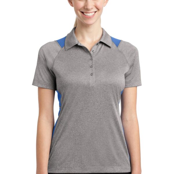 Sport Tek Women's Heather Colorblock Contender Polo LST665 Women's Heather Colorblock Contender Polo Thumbnail